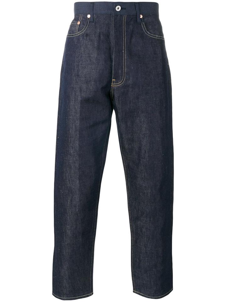 Junya Watanabe Comme Des Garçons Man Cropped Jeans, Men's, Size: Small, Blue, Cotton/linen/flax/wool