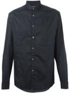 John Varvatos Band Collar Shirt, Men's, Size: Small, Blue, Cotton