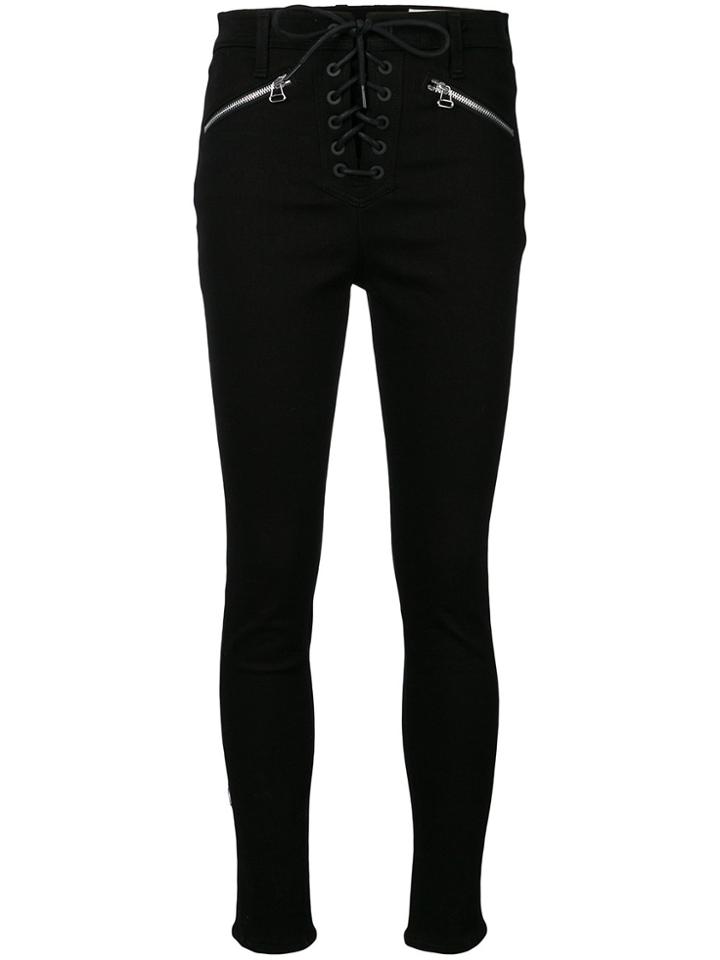 Rag & Bone /jean Lace-up Skinny Trousers - Black
