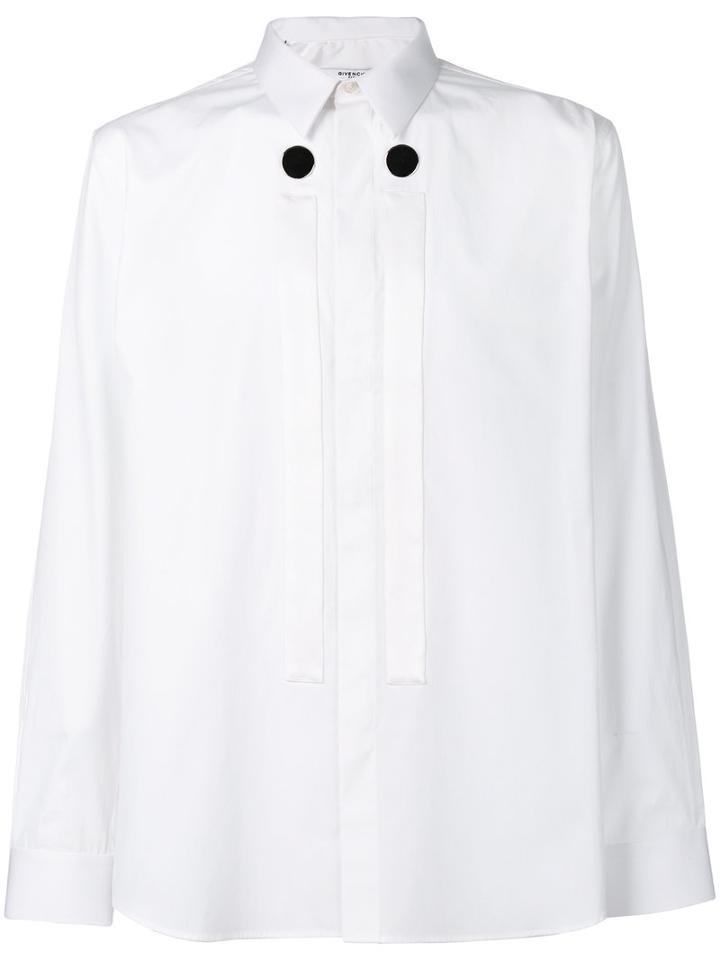 Givenchy - Button Panel Detail Shirt - Men - Cotton/polyamide/acetate - 40, White, Cotton/polyamide/acetate
