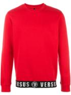 Versus Printed Sheath Sweatshirt, Men's, Size: Medium, Red, Cotton/polyester/nylon/spandex/elastane
