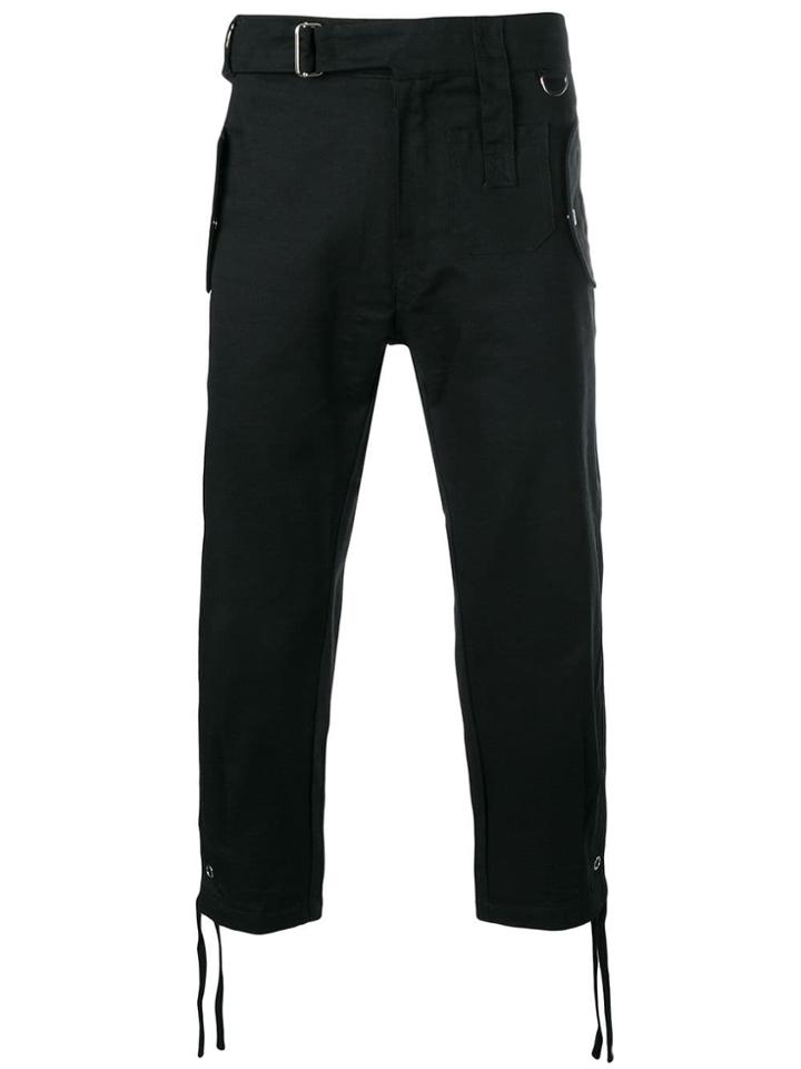 Ktz Belted Cropped Trousers - Black