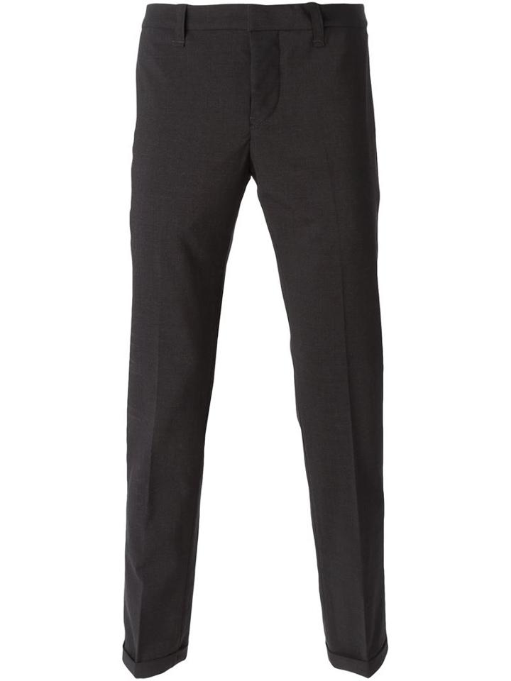 Dondup Straight Leg Trousers, Men's, Size: 36, Grey, Cotton/spandex/elastane/virgin Wool