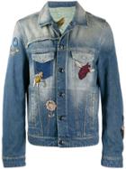 Etro Embroidered Motifs Denim Jacket - Blue