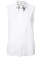 Delpozo Embroidered Collar Shirt, Women's, Size: 36, White, Cotton