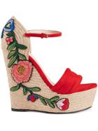 Gucci Embroidered Platform Espadrille