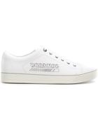 Lanvin Printed Round Toe Sneakers - White