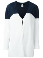 Armani Collezioni Colour Block Cardigan, Women's, Size: 46, White, Polyester/viscose