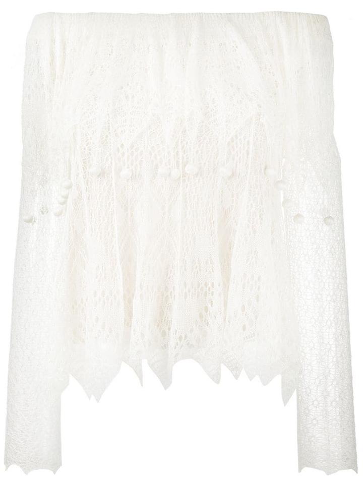 Alexander Mcqueen Off-shoulder Lace Top - Neutrals