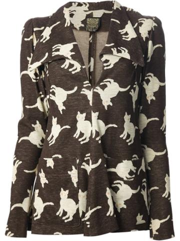 Biba Vintage Cat Print Trouser Suit
