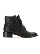 Sarah Chofakian Textured Leather Boots - Black