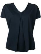 Ma'ry'ya V-neck Pleated Front Blouse - Blue