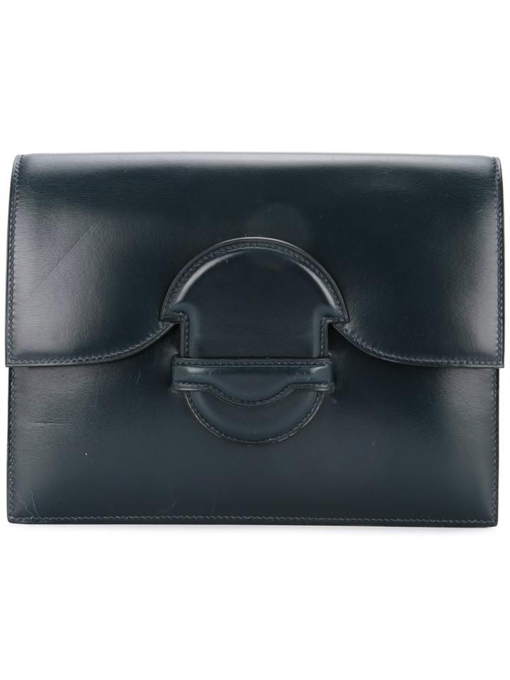 Hermès Vintage Circle Clutch - Blue