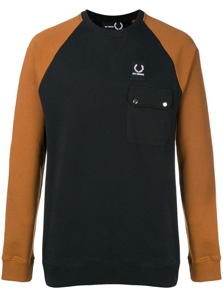 Raf Simons X Fred Perry Colourblock Snap Pocket Polo Shirt - Black