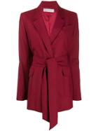 Victoria Victoria Beckham Belted Blazer Jacket - Red