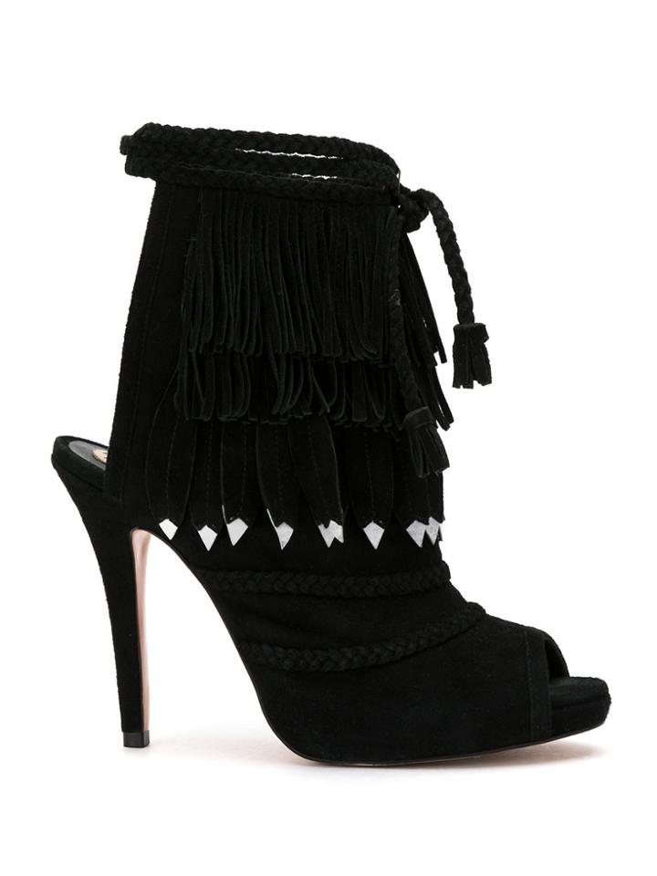 Andrea Bogosian Fringed Sandals - Black
