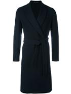Caruso Belted Coat, Men's, Size: 50, Blue, Cupro/wool