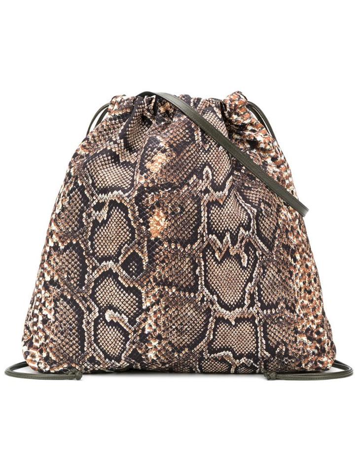 Victoria Beckham Snakeskin Effect Tote - Black