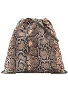 Victoria Beckham Snakeskin Effect Tote - Black