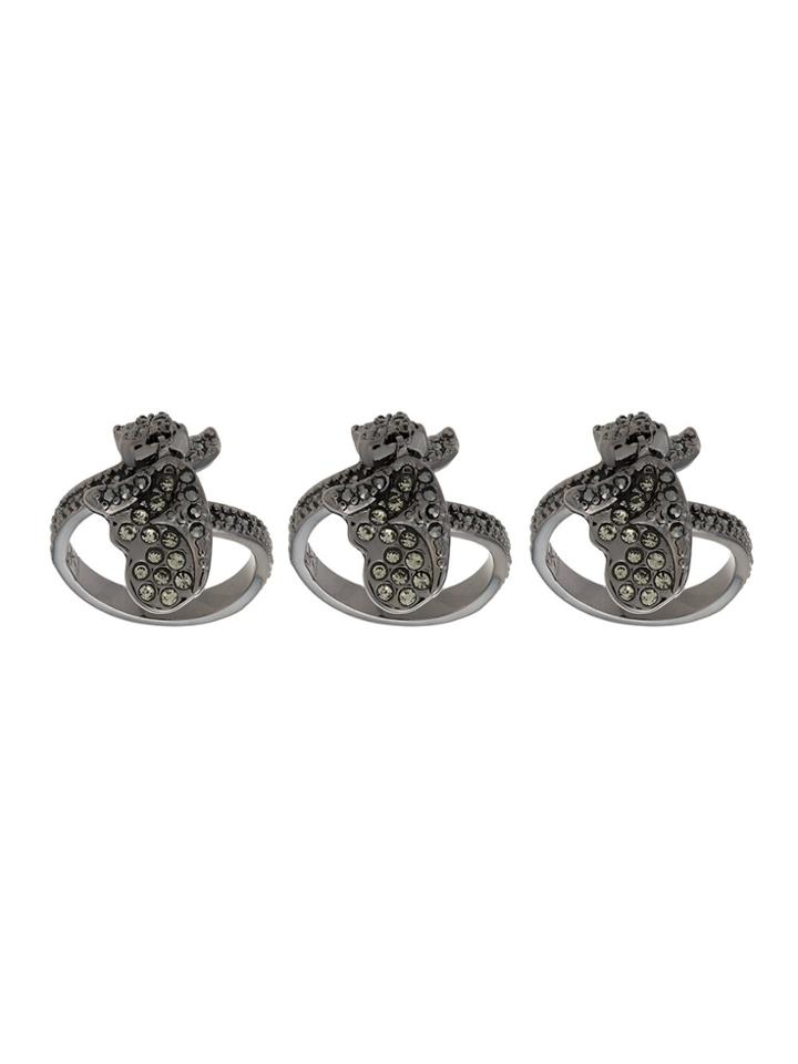 Camila Klein Strass Embellished 3-ring Set - Metallic