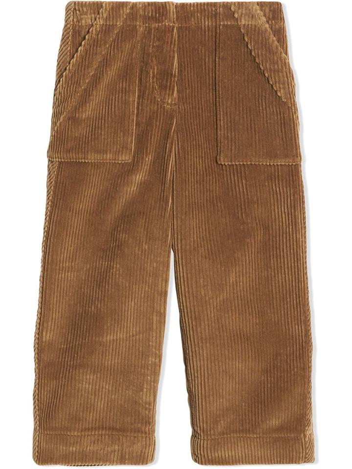 Burberry Kids Corduroy Wide-leg Trousers - Brown