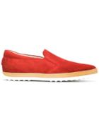 Tod S Raffia Loafer, Men's, Size: 41, Red, Rubber/suede/leather