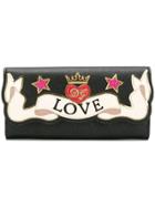 Dolce & Gabbana Continental Wallet With Embroidery - Black