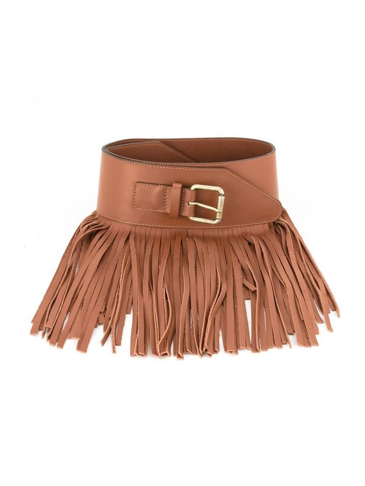 Andrea Bogosian Fringed Dress, Women's, Size: P, Brown, Feather