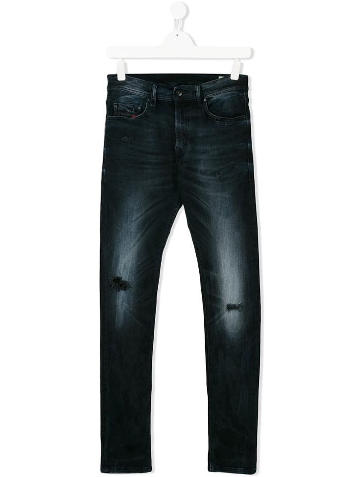 Diesel Kids Ripped Jeans - Blue