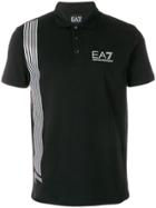 Ea7 Emporio Armani Stripe Detail Polo Shirt - Black
