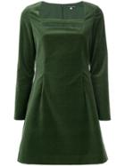 Alexa Chung Fitted Velvet Dress - Green