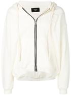Represent Contrast Zip Hooded Sweatshirt - White