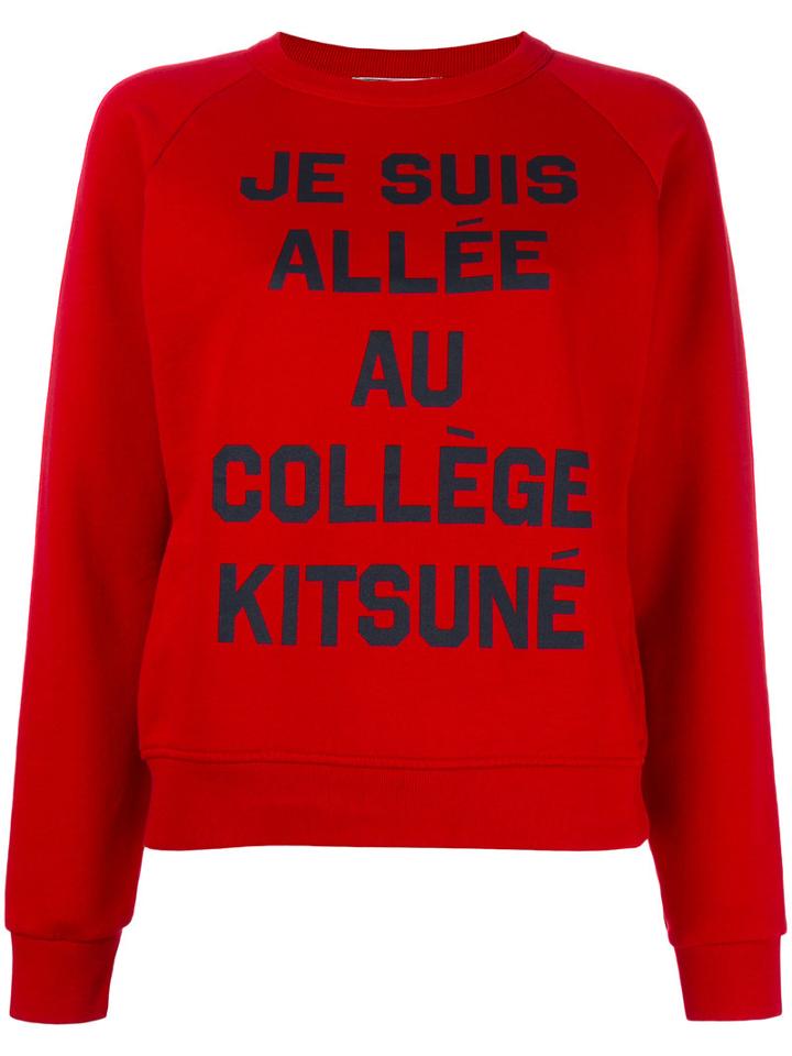 Maison Kitsuné 'je Suis Allée' Sweatshirt, Women's, Size: Medium, Red, Cotton