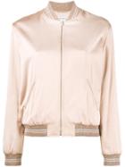 Saint Laurent Love Logo Bomber Jacket - Pink & Purple