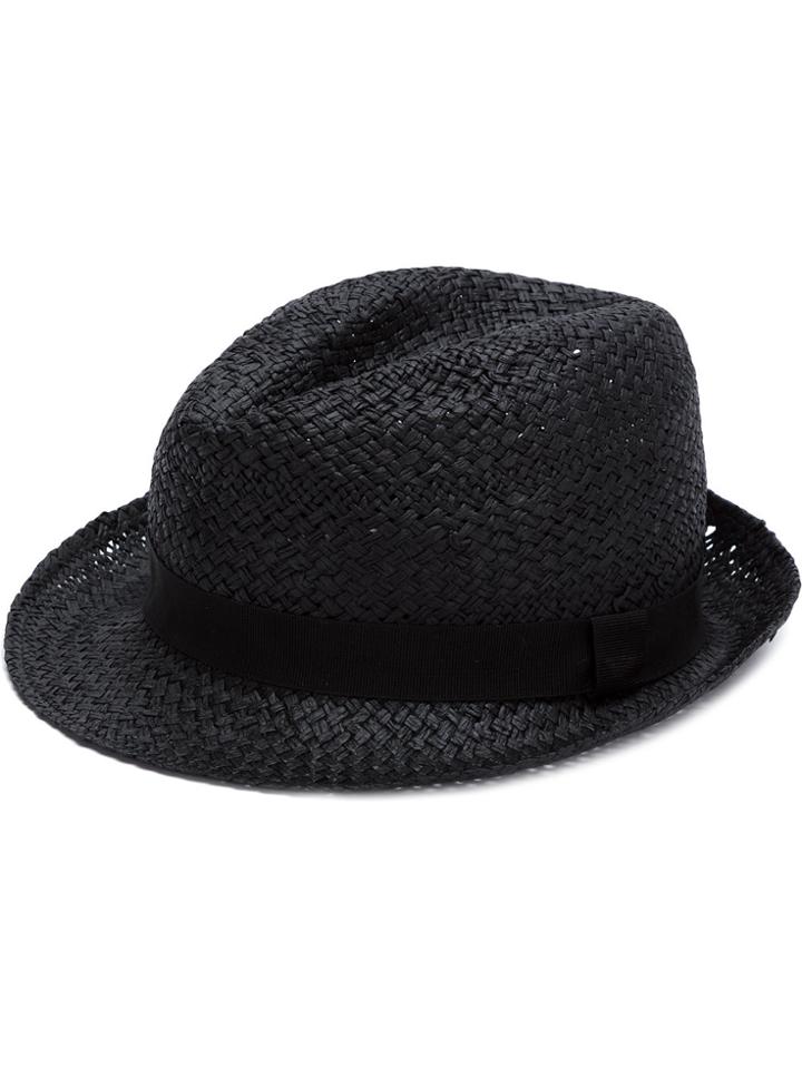 Emporio Armani Fedora Woven Hat - Black