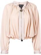 Giorgio Armani Cropped Jacket With Ruched Design - Neutrals
