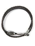 Bottega Veneta Braided Bracelet, Men's, Black, Silver