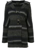 Roberto Collina Striped Belted Coat - Blue
