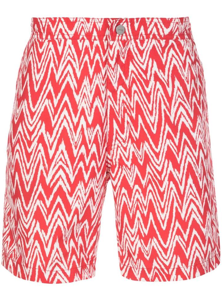 Onia Onia Ms4991 Ikat Zigzag Synthetic->polyester - Red