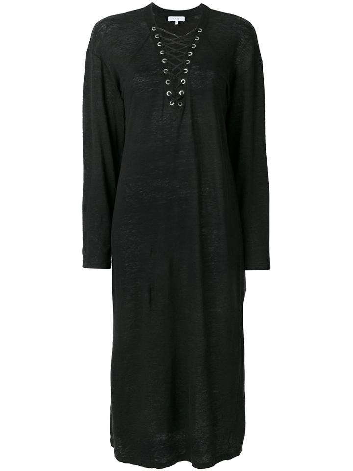 Iro Lace-up Neck Dress - Grey