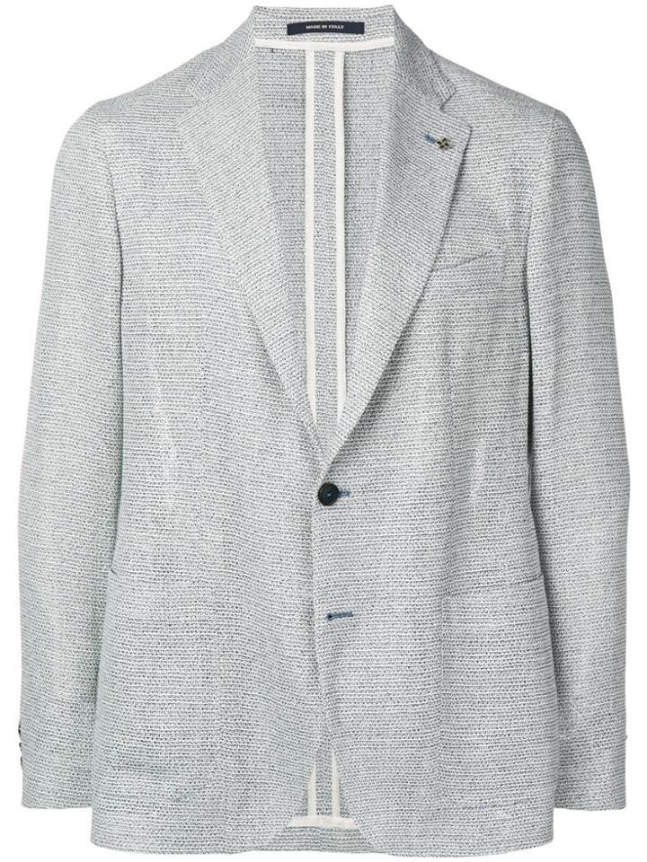 Tagliatore Slub Melange Blazer - White