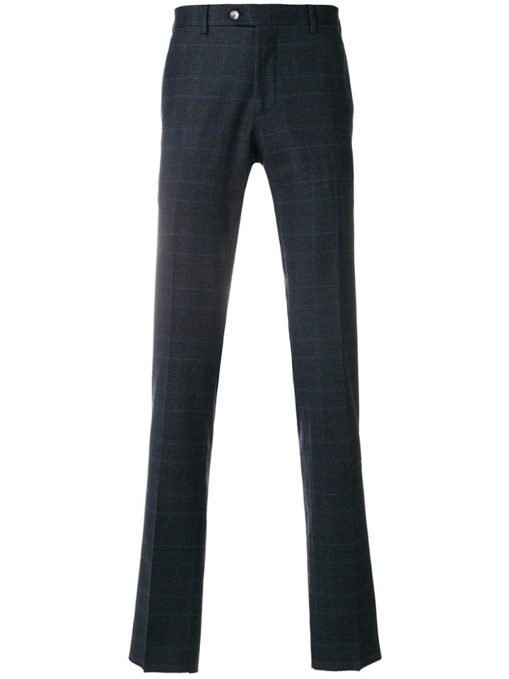 Biagio Santaniello Checked Slim-fit Trousers - Blue