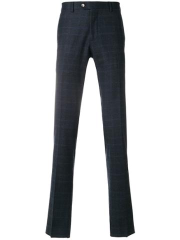 Biagio Santaniello Checked Slim-fit Trousers - Blue