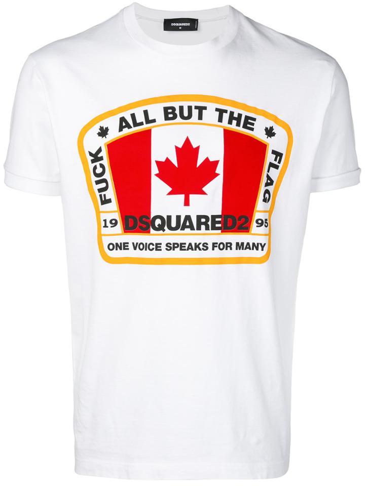 Dsquared2 Flag Print T-shirt - White