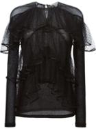 Givenchy Tiered Sheer Blouse, Women's, Size: 38, Black, Silk/cotton/polyamide