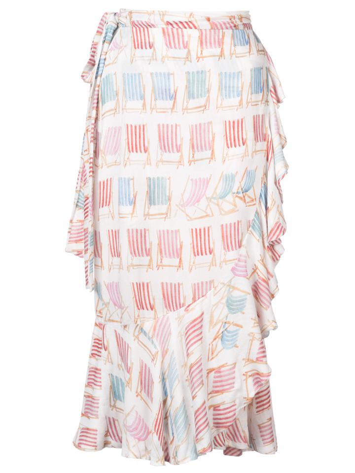 Patbo Deck Chair Print Skirt - White