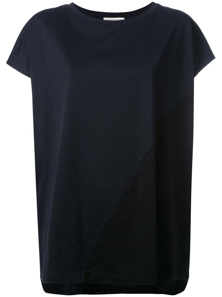 Stefano Mortari Contrast Loose Fit T-shirt, Women's, Size: 40, Black, Cotton