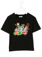 Dolce & Gabbana Kids Family Print T-shirt, Toddler Girl's, Size: 4 Yrs, Black