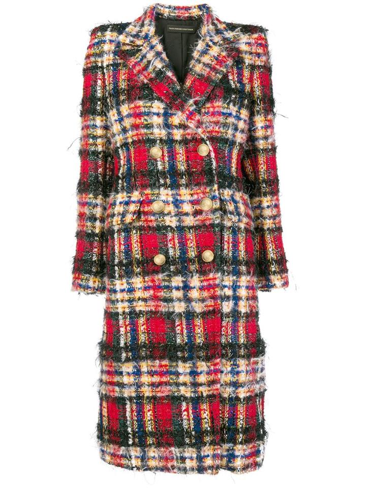 Alexandre Vauthier Oversized Check Coat - Red