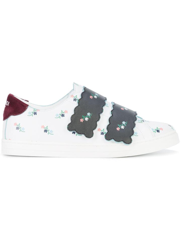 Fendi Floral Strap Trainers - White